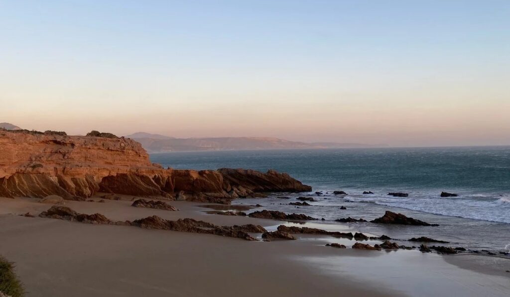 Sunset over the Moroccan coast